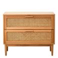 Lyon Chest - 2 Drawer - Oak and Rattan