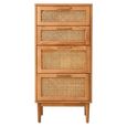 Lyon Chest - 4 Drawer - Oak and Rattan