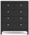 Madrid Black 3+2 Drawer Chest