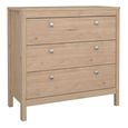 Madrid Jackson Hickory Oak 3 Drawer Chest