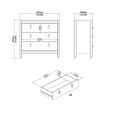 Madrid Jackson Hickory Oak 3 Drawer Chest