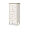 Marlow Tallboy Chest - 5 Drawer - White