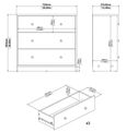 May Black 3 Drawer Small Chest