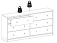 May Black 6 Drawer Wide Chest