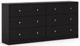 May Black 6 Drawer Wide Chest