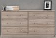 May Oak Effect 6 Drawer Wide Chest