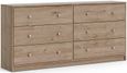 May Oak Effect 6 Drawer Wide Chest