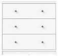 May White 3 Drawer Small Chest
