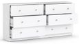 May White 6 Drawer Wide Chest