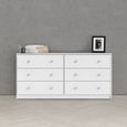 May White 6 Drawer Wide Chest