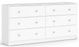 May White 6 Drawer Wide Chest