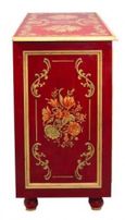 Meerut Red Floral Design 4 Drawer Chest