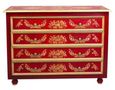 Meerut Red Floral Design 4 Drawer Chest