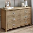 Memphis Chest of Drawers - 6 Drawer - Wide - Oak Effect