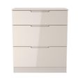 Milan Cashmere Gloss 3 Drawer Deep Chest