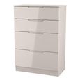 Milan Cashmere Gloss 4 Drawer Deep Chest