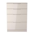Milan Cashmere Gloss 4 Drawer Deep Chest