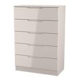 Milan Cashmere Gloss 5 Drawer Chest