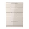 Milan Cashmere Gloss 5 Drawer Chest
