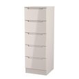 Milan Cashmere Gloss 5 Drawer Narrow Chest