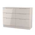 Milan Cashmere Gloss 6 Drawer Midi Chest