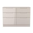 Milan Cashmere Gloss 6 Drawer Midi Chest
