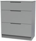 Milan Grey 3 Drawer Deep Chest