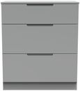 Milan Grey 3 Drawer Deep Chest