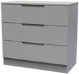 Milan Grey 3 Drawer Small Chest