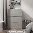 Milan Grey 4 Drawer Deep Chest