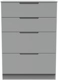 Milan Grey 4 Drawer Deep Chest
