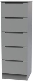 Milan Grey 5 Drawer Narrow Chest