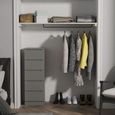 Milan Grey 5 Drawer Narrow Chest