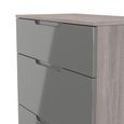 Milan Grey Gloss and Grey Oak 3 Drawer Deep Chest