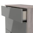 Milan Grey Gloss and Grey Oak 3 Drawer Deep Chest
