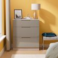 Milan Grey Gloss and Grey Oak 3 Drawer Deep Chest