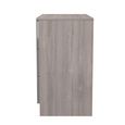 Milan Grey Gloss and Grey Oak 3 Drawer Small Chest