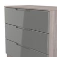 Milan Grey Gloss and Grey Oak 3 Drawer Small Chest