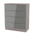 Milan Grey Gloss and Grey Oak 4 Drawer Chest