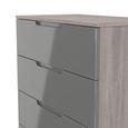 Milan Grey Gloss and Grey Oak 4 Drawer Chest
