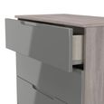 Milan Grey Gloss and Grey Oak 4 Drawer Chest