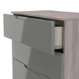 Milan Grey Gloss and Grey Oak 4 Drawer Deep Chest
