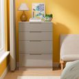 Milan Grey Gloss and Grey Oak 4 Drawer Deep Chest