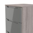 Milan Grey Gloss and Grey Oak 5 Drawer Narrow Chest