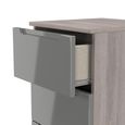 Milan Grey Gloss and Grey Oak 5 Drawer Narrow Chest