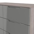 Milan Grey Gloss and Grey Oak 6 Drawer Midi Chest
