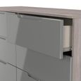 Milan Grey Gloss and Grey Oak 6 Drawer Midi Chest