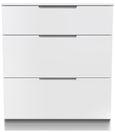 Milan White Gloss 3 Drawer Deep Chest