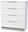 Milan White Gloss 4 Drawer Chest