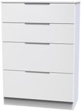 Milan White Gloss 4 Drawer Deep Chest